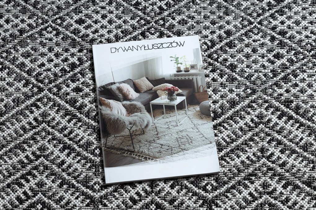 Koberec SISAL SION cikcak, diamanty BOHO 22168 čierny / ecru