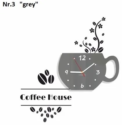 Coffee House dekoračné hodiny do kuchyne fialová
