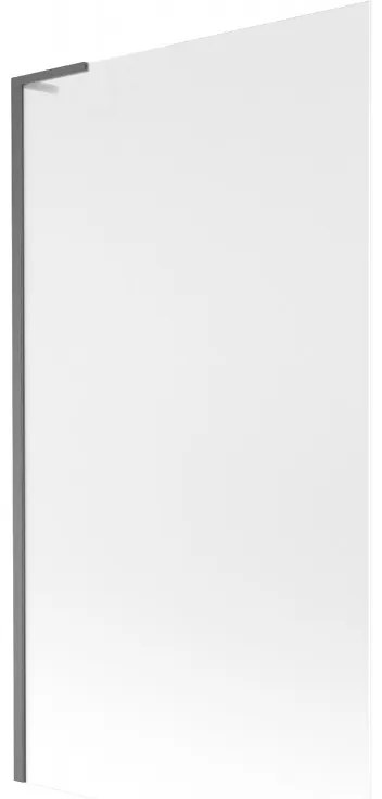 Mexen Next L, 1-krídlová vaňová zástena 100 x 150 cm, 6mm sklo námraza, grafitový profil, 895-100-000-03-30-66