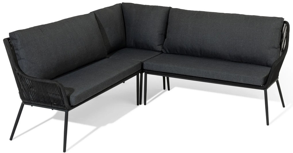 Rohová sedačka s textilným výpletom