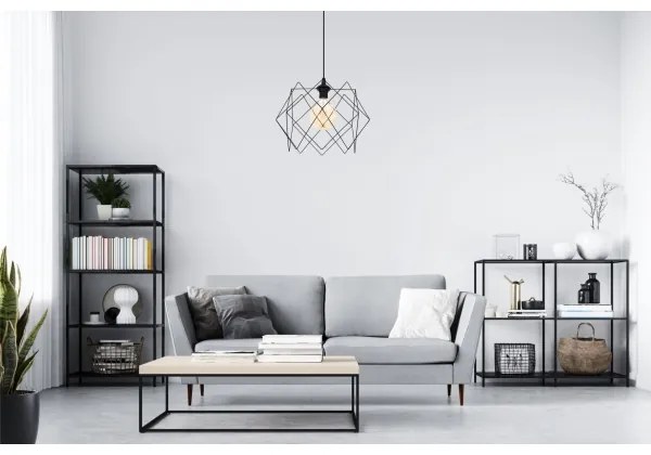 Luster na lanku GALL 1xE27/60W/230V čierna