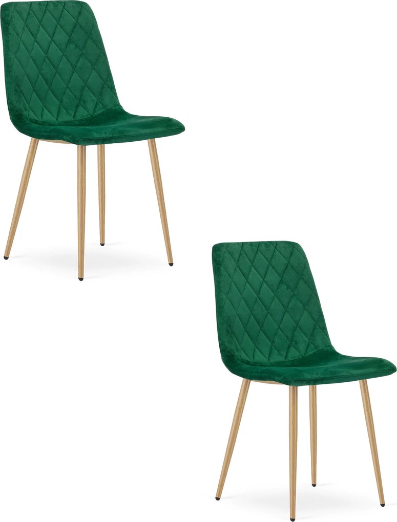Set 2 kresiel TURIN - tmavozelený zamat
