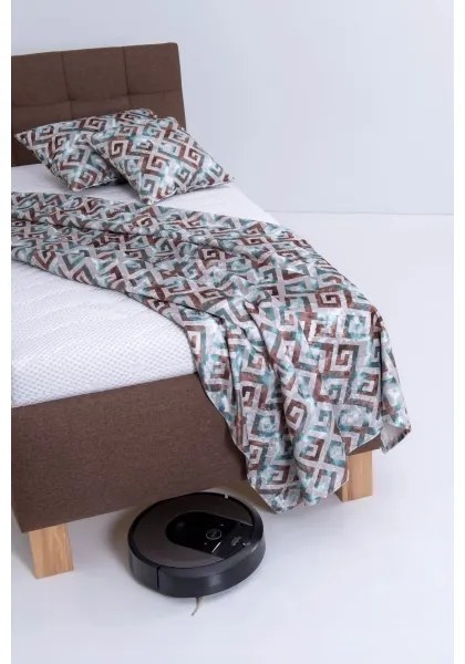 Čalúnená posteľ s matracom a úložným priestorom MARIA ONE 90x200 cm hnedá