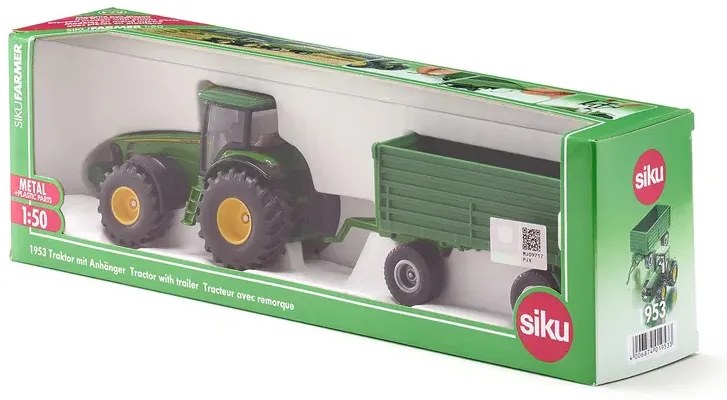 SIKU Farmer – traktor John Deere s vlekom, 1:50