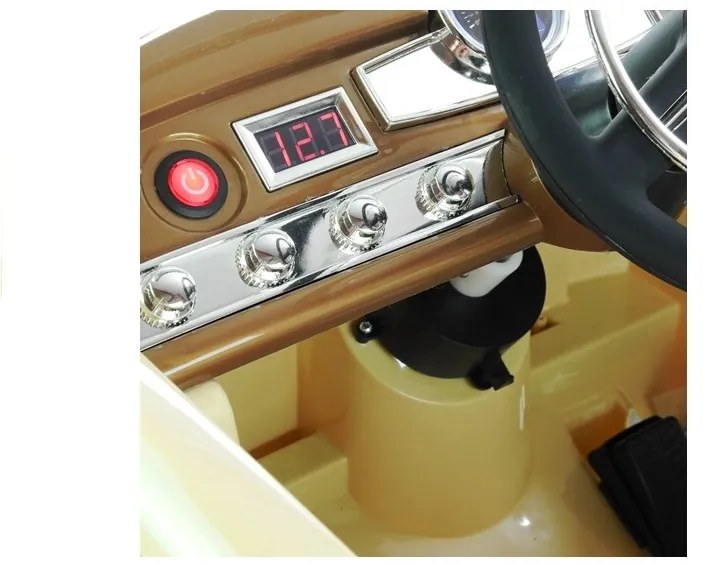 LEAN CARS Elektrické autíčko Mercedes Benz 300S Retro - lakované - čierne - 2x45W - 1x12V7Ah - 2023