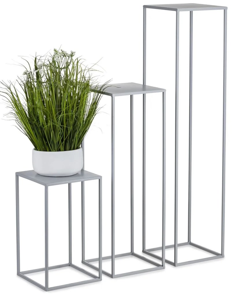 STOJAN NA KVETINÁČ SIMPLE 70X24X24 CM SIVÁ