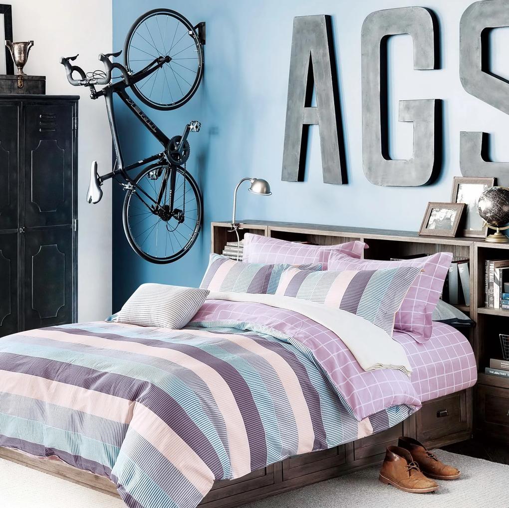 Ovitex Luxusné postelné obliečky Milano 11 fialová modrá 100% bavlna