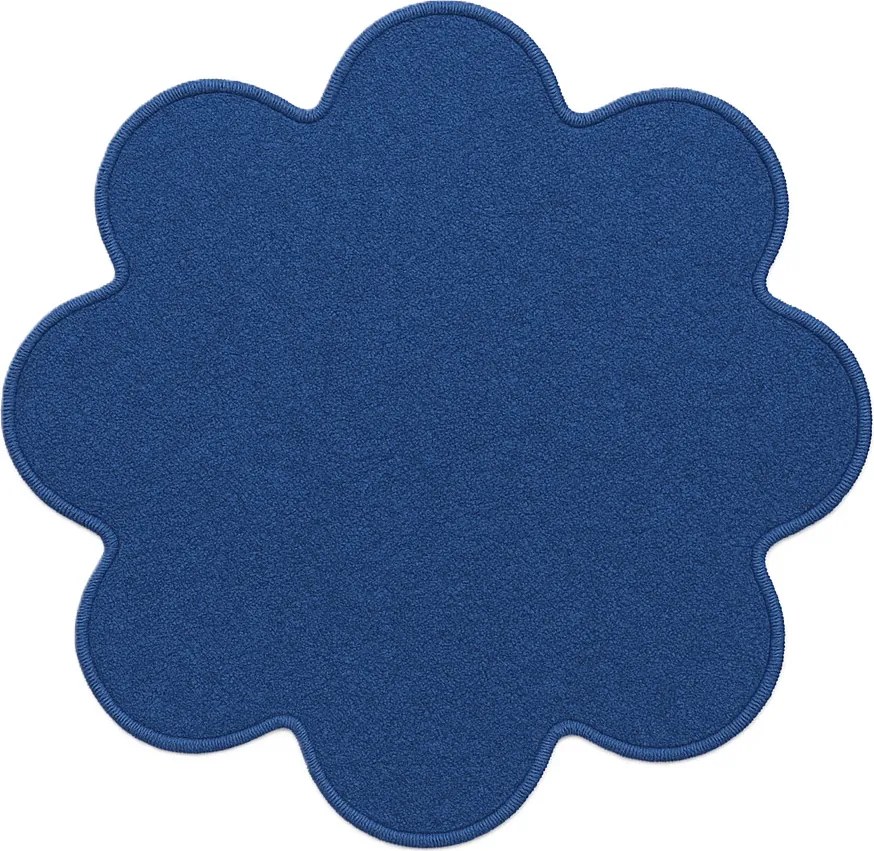 Kusový koberec Eton modrý kvetina, 160x160 kvietok, modrá, chodba / predsieň, Vopi