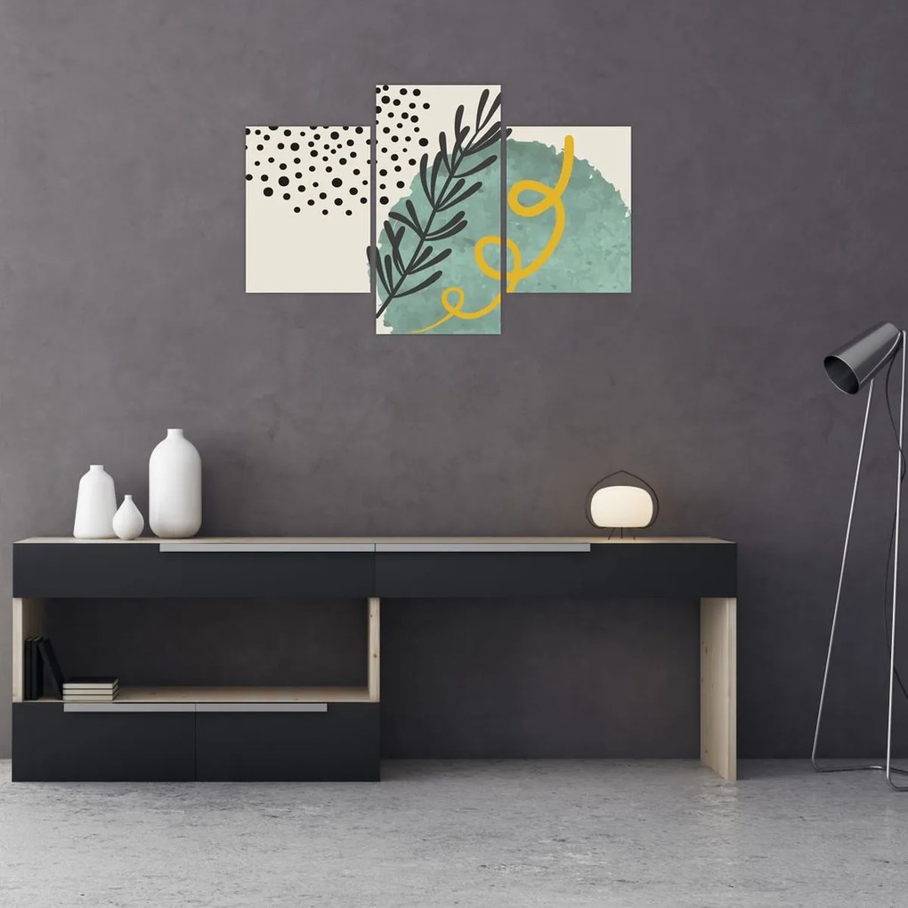 Obraz - Abstraktné listy N⁰1 (90x60 cm)