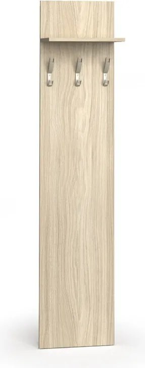 Vešiaková stena PRIMO WOOD, 3 háčiky, polica, roky zvisle, dub prírodný