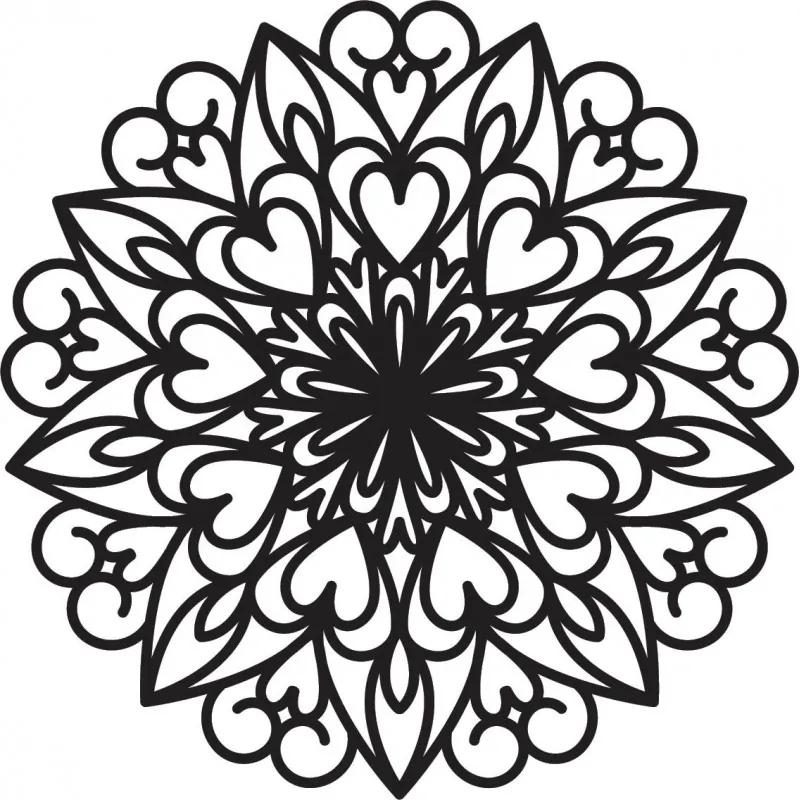 SENTOP - Vyrezávaná mandala kvet drevený obraz na stenu z preglejky