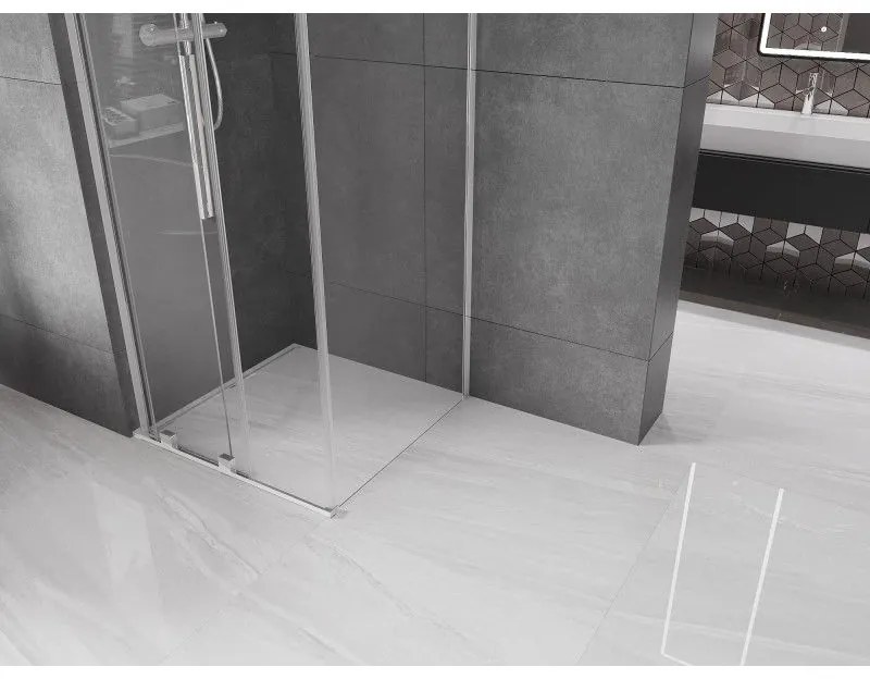 Mexen Velar L, sprchový kút s posuvnými dverami 110 x 110 cm, 8mm číre sklo, chrómová, 871-110-110-03-01