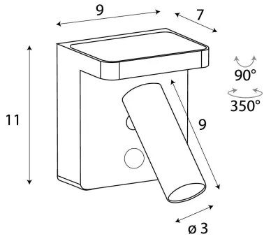 MAXLIGHT W0374 - LED Nástenné bodové svietidlo LOFER LED/7W/230V čierna