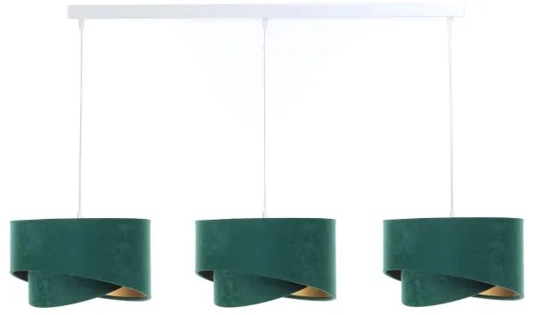 Luster na lanku GALAXY 3xE27/60W/230V zelená/zlatá