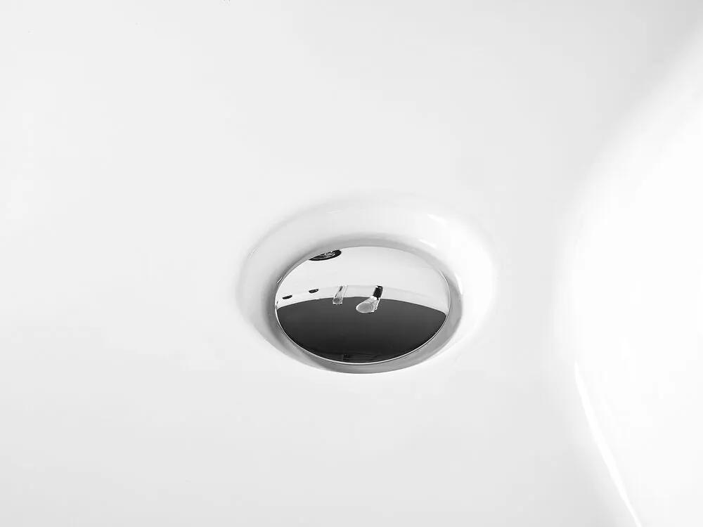 Vírivá rohová vaňa s LED osvetlením ľavostranná 180 x 120 cm biela CALAMA Beliani