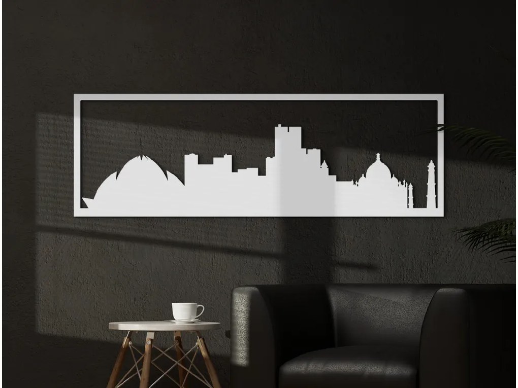 drevko Obraz Dillí panoráma Rozmer obrazu: 29,5 x 89 cm, Farba dekorácie: Čierna