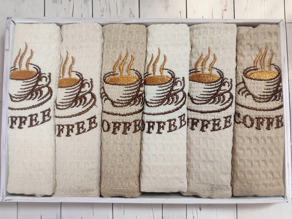 Utierky v darčekovom balení KÁVA set 6ks