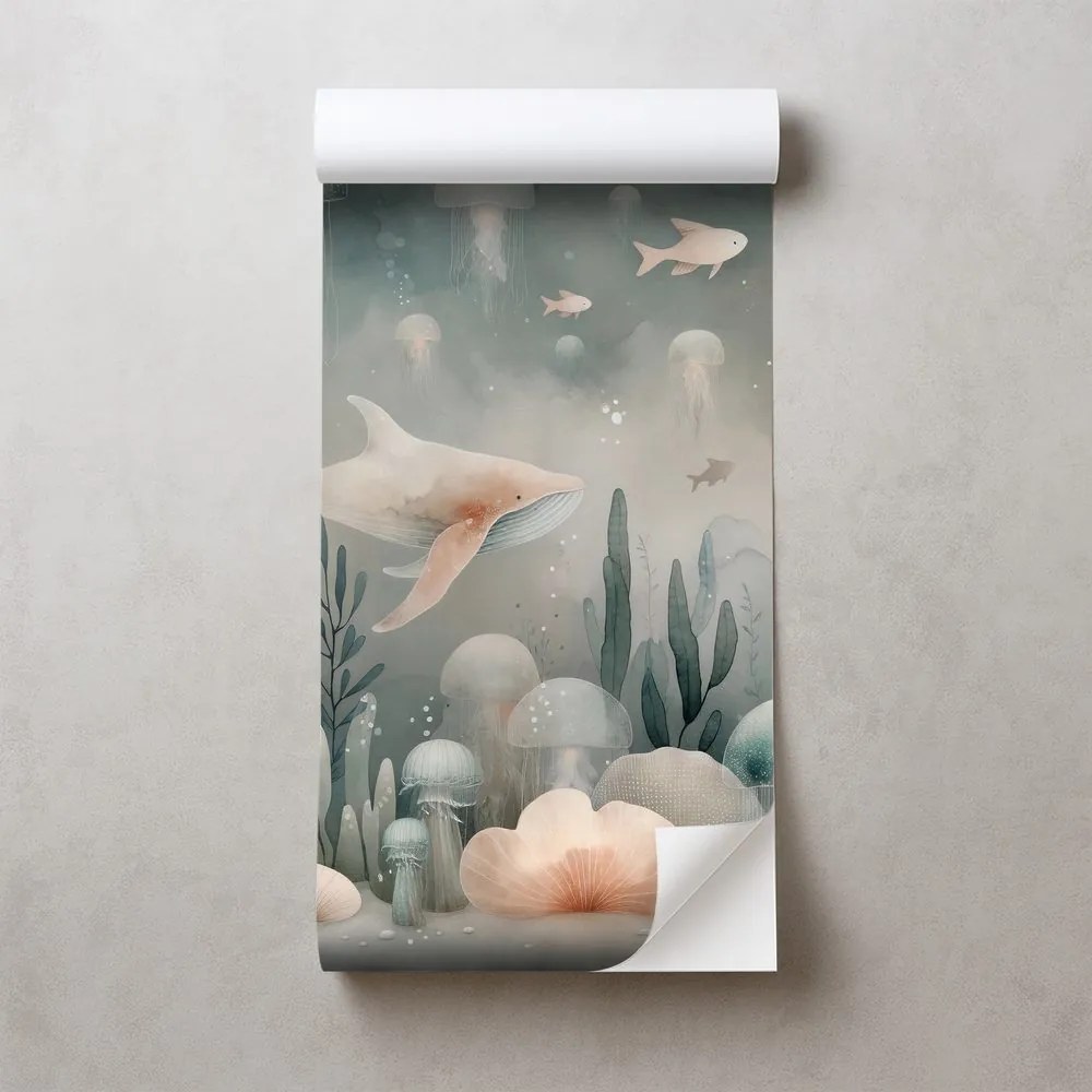 Samolepiaca tapeta podmorský svet s medúzami