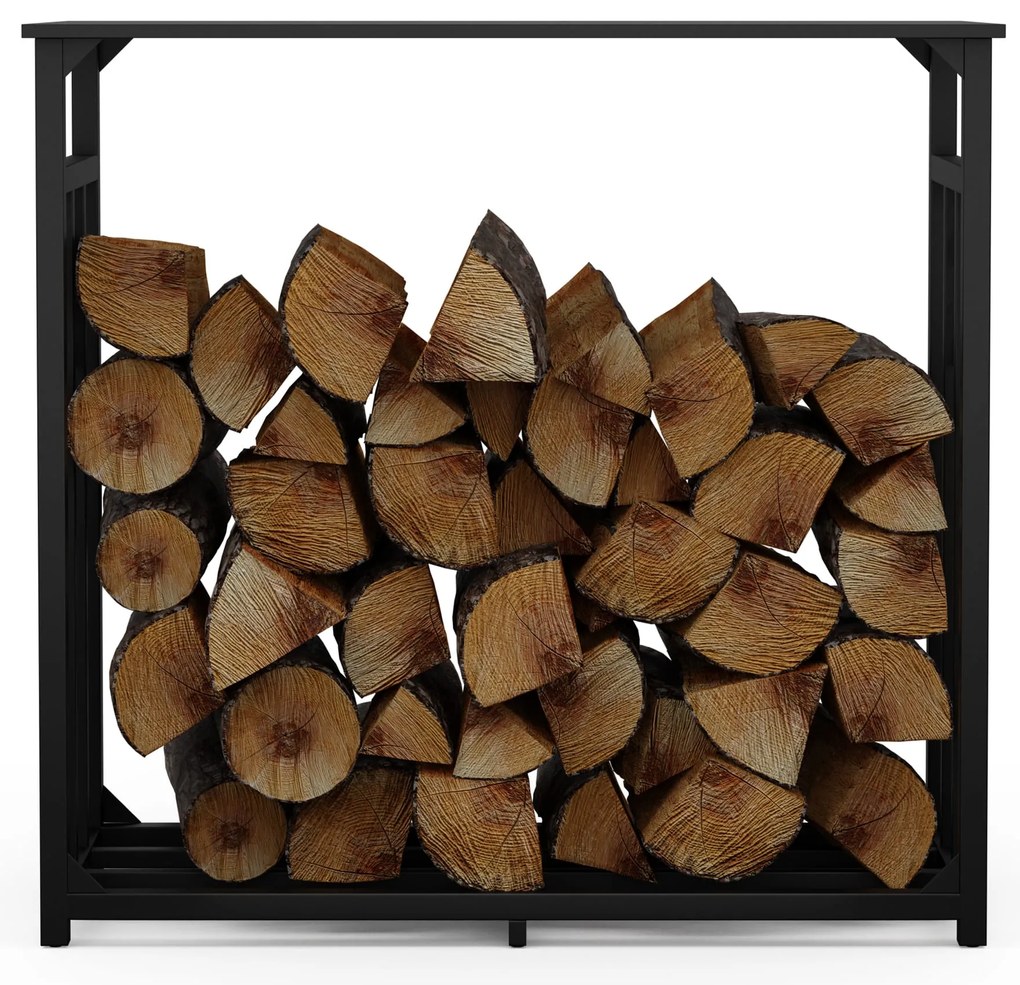 Blumfeldt Valdivian sklad dreva, 1,5 ložného metra, stabilný, oceľ, kryt proti dažďu, taška na prenášanie