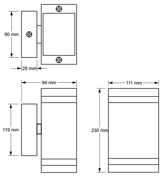 Vonkajšie nástenné svietidlo LITEK 2xGU10/30W/230V IP44 šedá