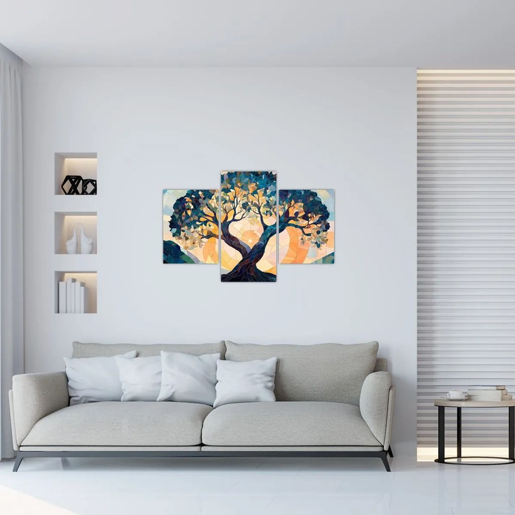 Obraz – Mozaika – slnko a strom II. (90x60 cm)