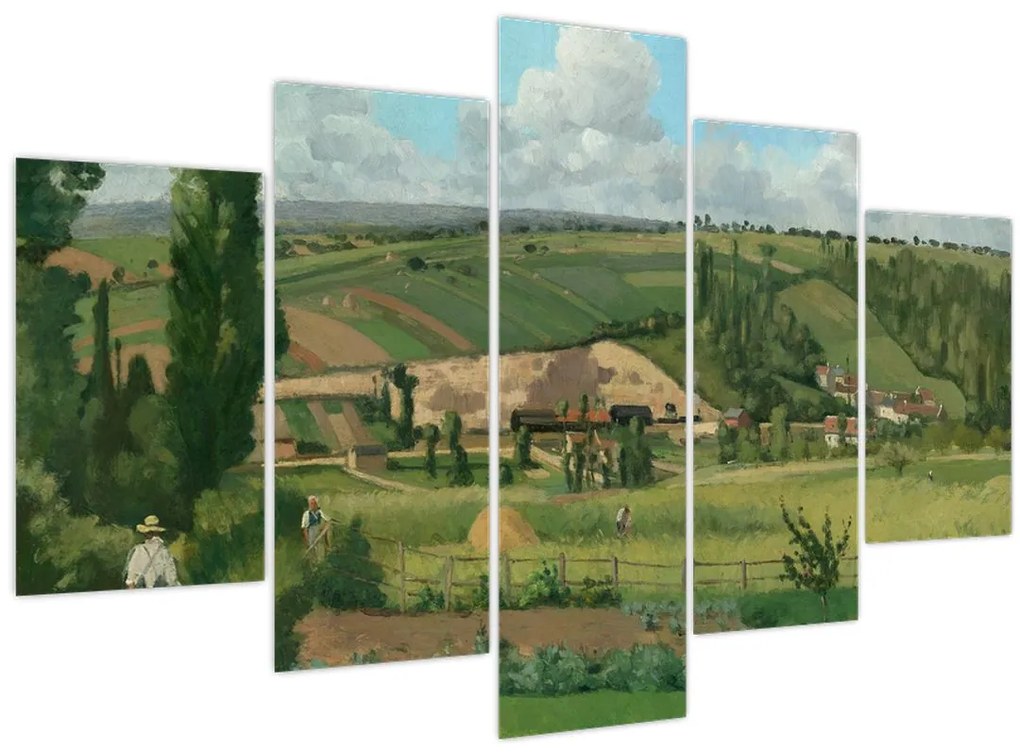 Obraz - Camille Pissarro, Landscape at Les Pâtis, Pontoise, reprodukcia (150x105 cm)