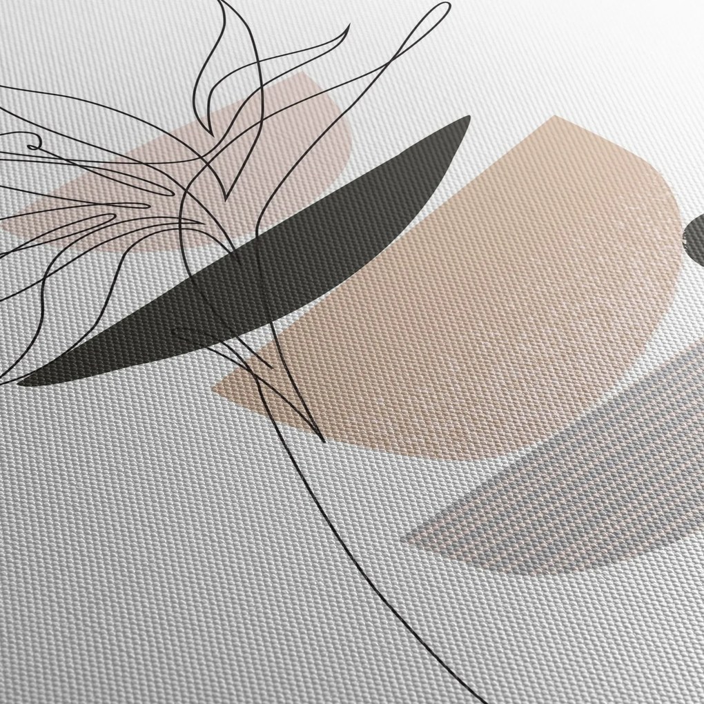 Obraz - Line art kvety N⁰1 (90x60 cm)