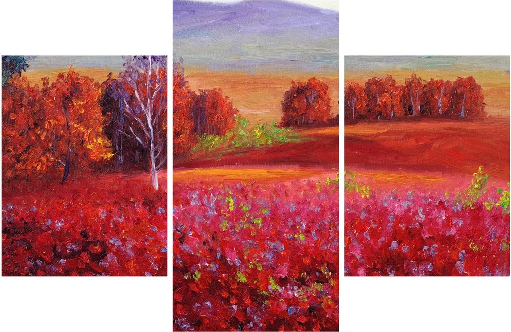 Obraz červenej krajiny (90x60 cm)