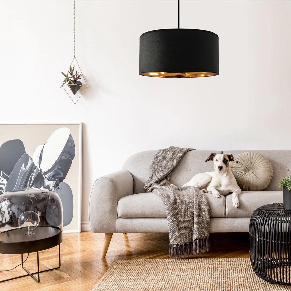 Toolight - Závesná lampa 40cm 1xE27 60W APP620-1CP, čierna-zlatá, OSW-00078