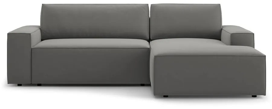 Svetlosivá zamatová rozkladacia/s úložným priestorom rohová pohovka (pravý roh/s leňoškou) Jodie – Micadoni