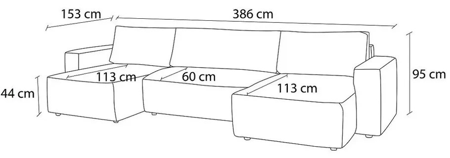 Ružová rohová pohovka do "U" Nihad - Bobochic Paris