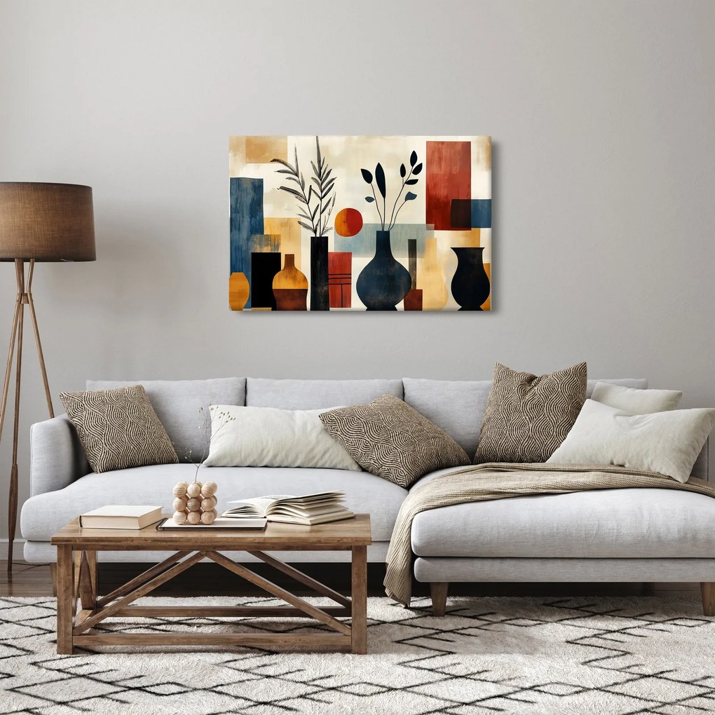 Obraz - Kubistické vázy (90x60 cm)