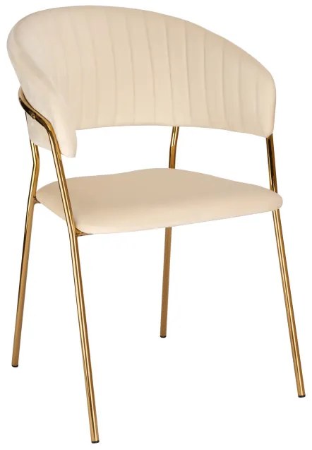 Jedálenská stolička COLIN zamatová, zlatá / béžová