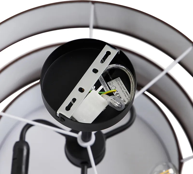 Moderné stropné svietidlo hnedé 45 cm 3-svetlo - Drum Trio