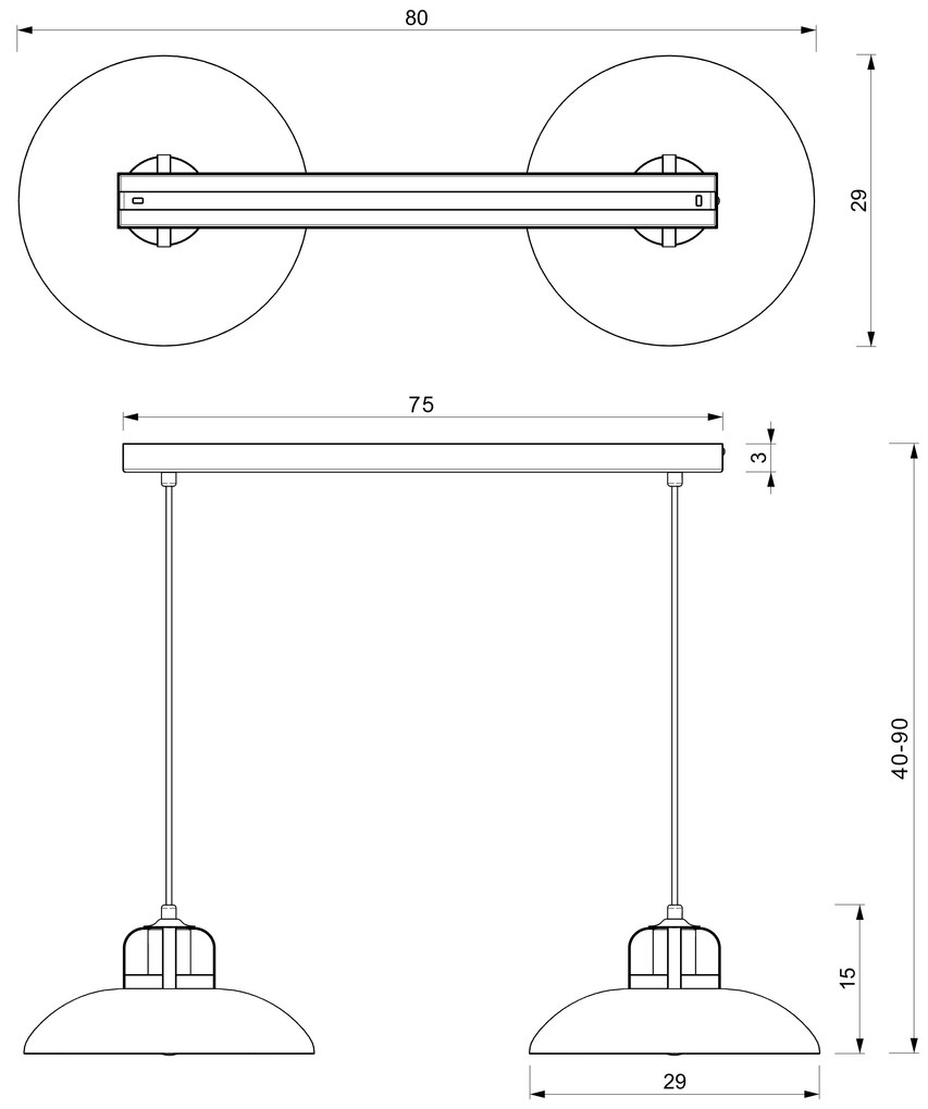 Závesné svietidlo Felix, 2x zlaté/zelené kovové tienidlo, gr/g