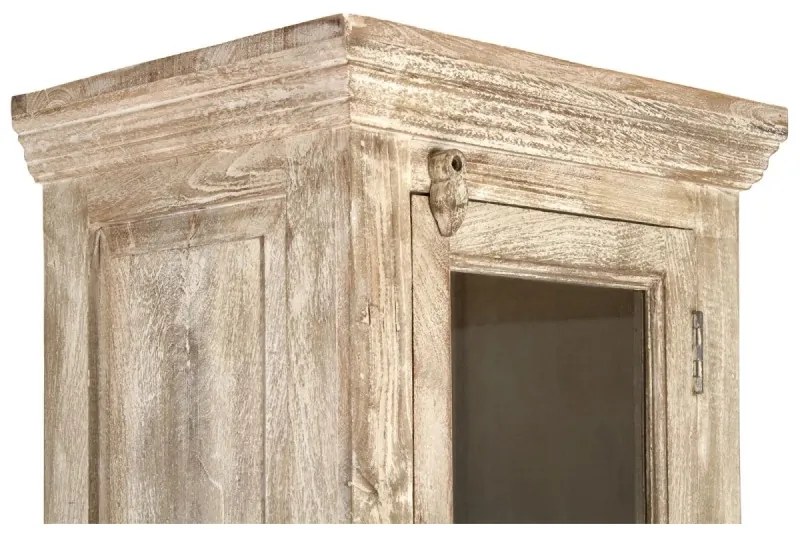 furniture-nabytek.cz - Masívna kúpeľňová skrinka z mangového dreva, lakovaná, prírodná – 50×40×185 cm