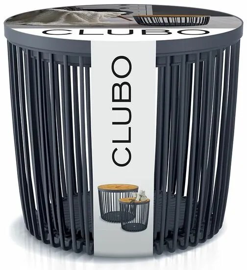 Set 2 univerzálnych košov CLUBO s bambusovými vekami 25+35l antracit