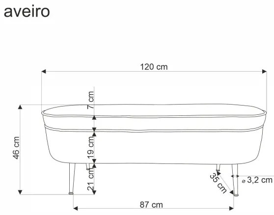 Lavica s úložným priestorom AVEIRO 46x120 cm biela