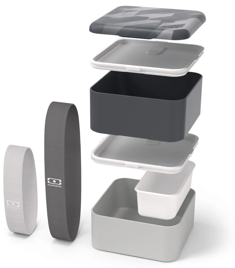 monbento Desiatový box Monbento Square Graphic Grey 1,7 l