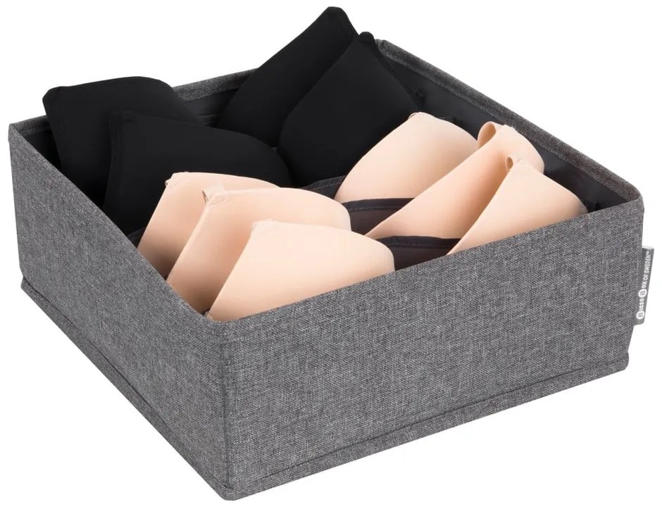 Sivý organizér do zásuvky s priehradkami Bigso Box of Sweden Drawer, 29 x 11 cm