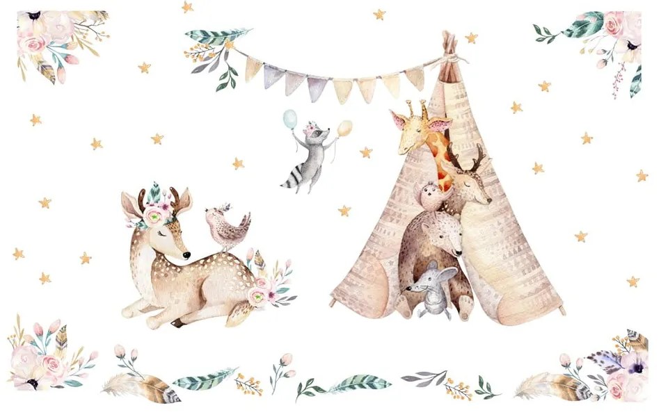 Detské samolepky na stenu Ambiance Rabbits Woodland