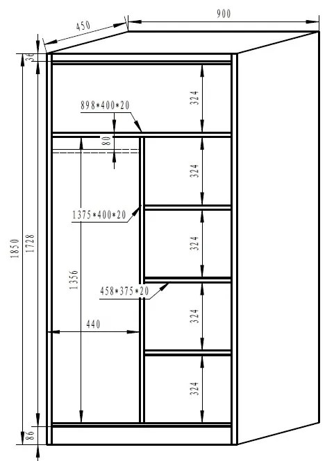 Kovová šatňová skriňa, 90 x 45 x 185 cm, cylindrický zámok, svetlo sivá