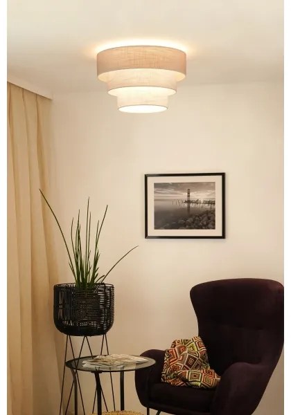 Brilagi - Stropné svietidlo ALASKA LUNETA 1xE27/15W/230V pr. 45 cm šedá/krémová