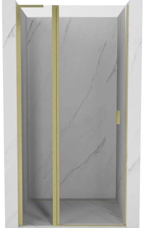 Mexen, Mexen Mist L Otočné sprchové dvere 90 cm, transparentné, brúsené zlaté - 8A4L-090-000-55-00