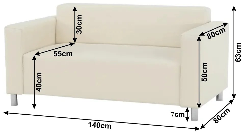 Kondela 2-sed, ekokoža béžová, HOMKER