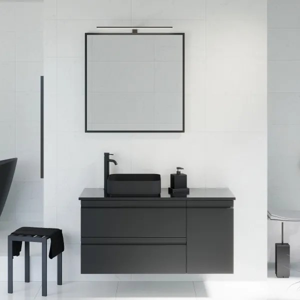 BATH DELUXE 01-080-05-02-00 - Kúpeľňové zrkadlo BORGSTED 80x80 cm čierna