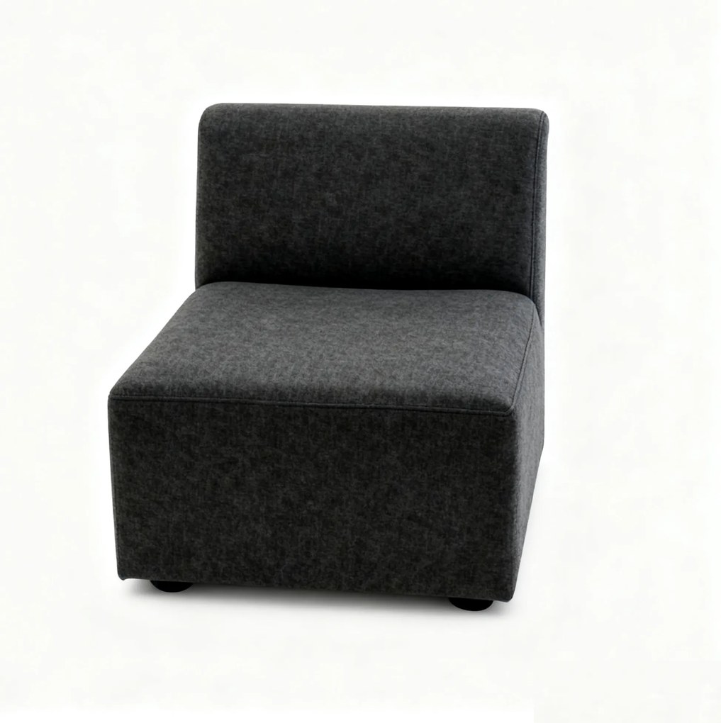 Sedačka LEA, kresielko, tmavo sivá