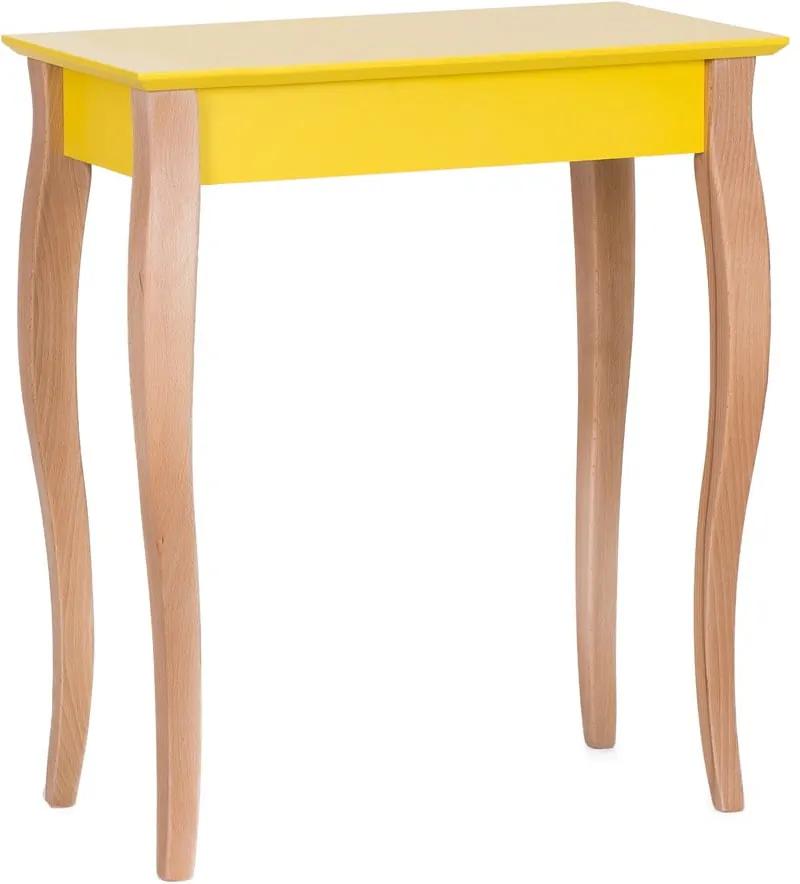 Žltý odkladací stolík Ragaba Console, dĺžka 65 cm