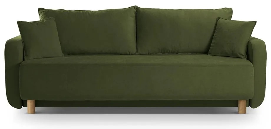 Zelená rozkladacia pohovka s úložným priestorom 231 cm Elen – Micadoni