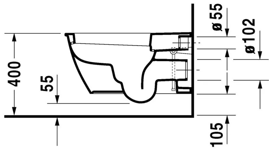 Duravit Darling New - Závesné WC, 625x370 mm, biela 2544090000